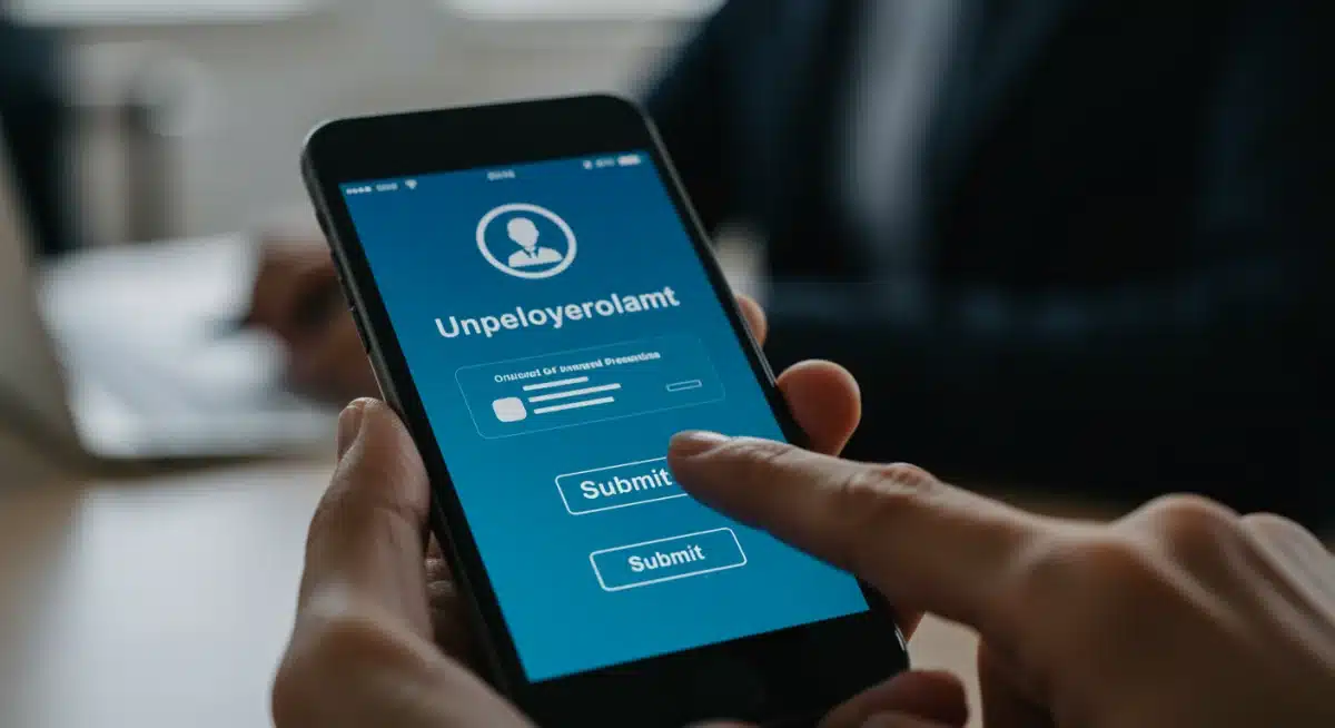 Submitting an unemployment claim online via a smartphone app