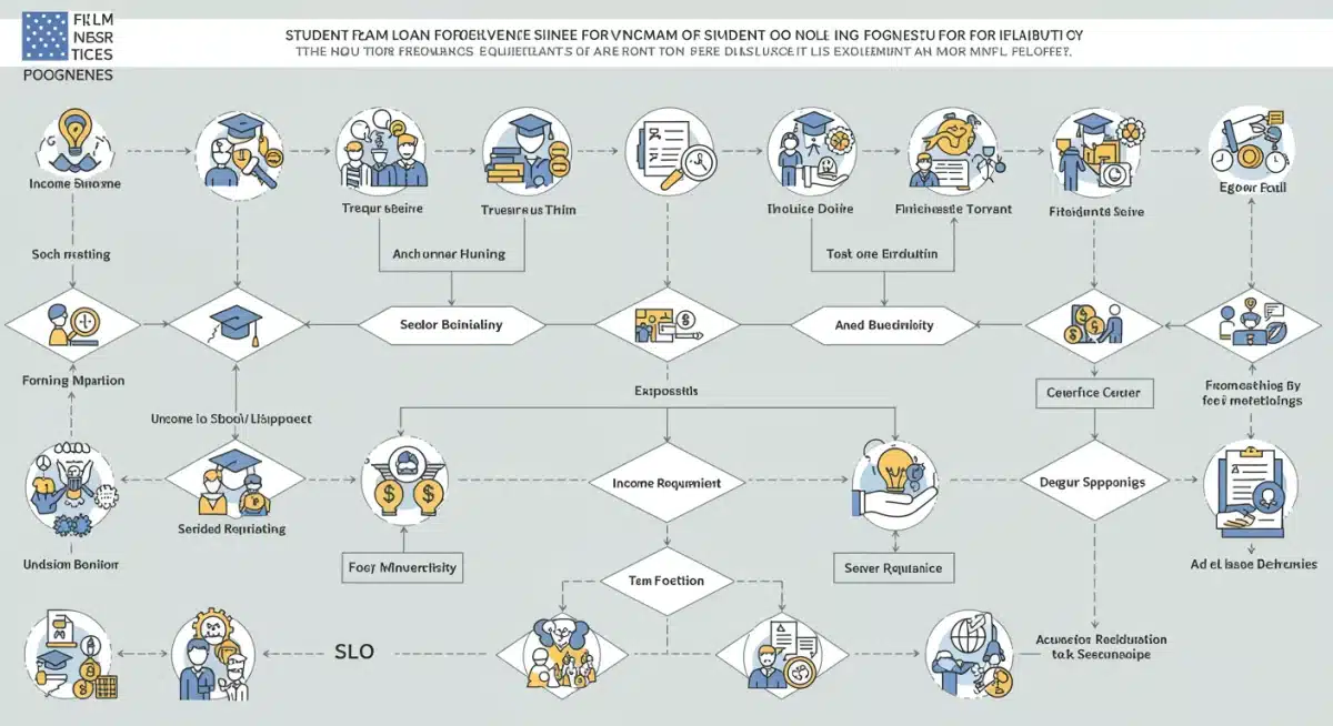 Flowchart illustrating eligibility criteria for student loan forgiveness programs