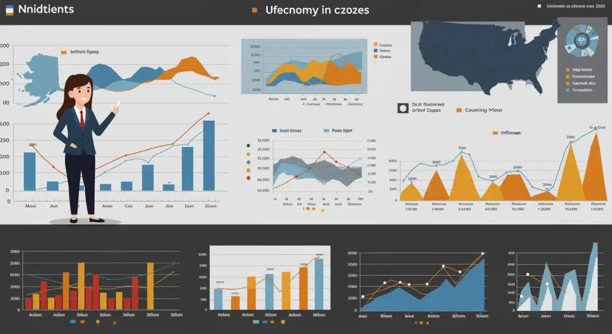 Infographic detailing key economic indicators for the 2025 US economy.