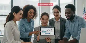 Small business owners celebrating federal grant approval for 2025 funding