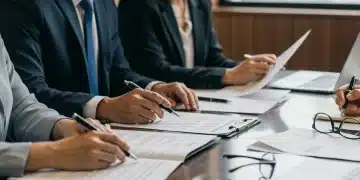 Diverse family or financial team reviewing estate planning documents