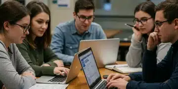 The 2025 FAFSA Guide: 5 Key Changes for Maximizing Federal Student Aid Students collaboratively reviewing FAFSA forms on laptops for college financial aid.