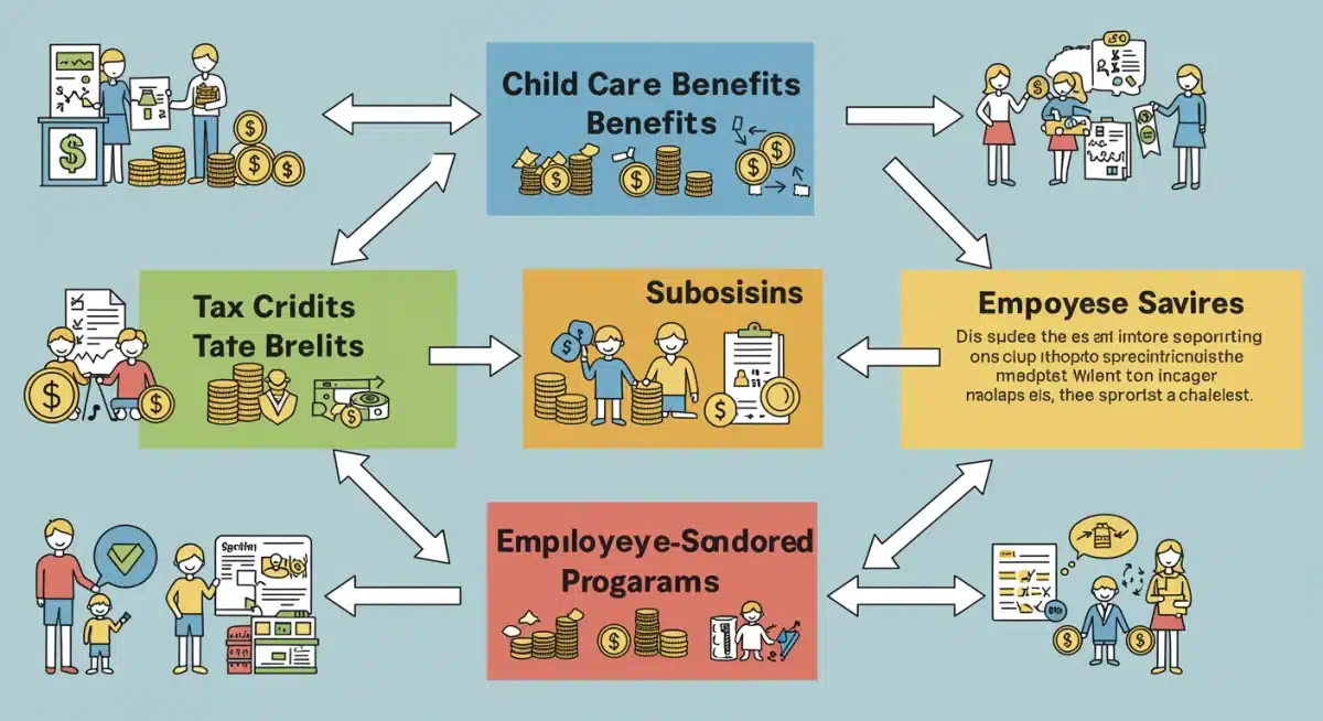Infographic detailing various child care benefit programs