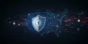 National Security Alert: New Threats & Protective Measures Digital shield protecting United States map from cyber threats