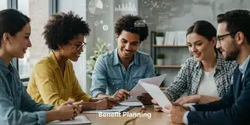 Group of federal employees discussing benefit updates