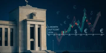 Federal Reserve Update: Interest Rate Outlook & 3-Month Economic Impact Federal Reserve building with interest rate arrows and 3-month economic outlook charts for 2026
