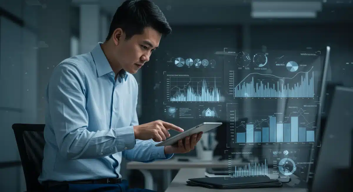 Person analyzing investment portfolio on tablet with financial charts.
