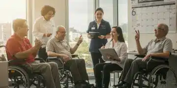 New Disability Benefits: Securing Your Support Within Six Months Diverse individuals consulting a benefits counselor about new disability support.