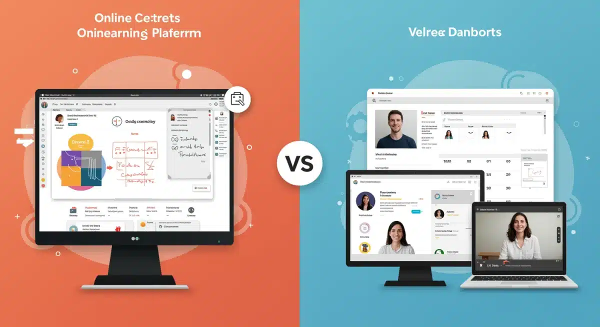 Comparison of two distinct online learning platform interfaces
