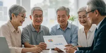Seniors discussing Social Security adjustments with financial advisor