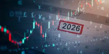 Financial calendar marked 2026 with overlaid investment graphs and tax documents