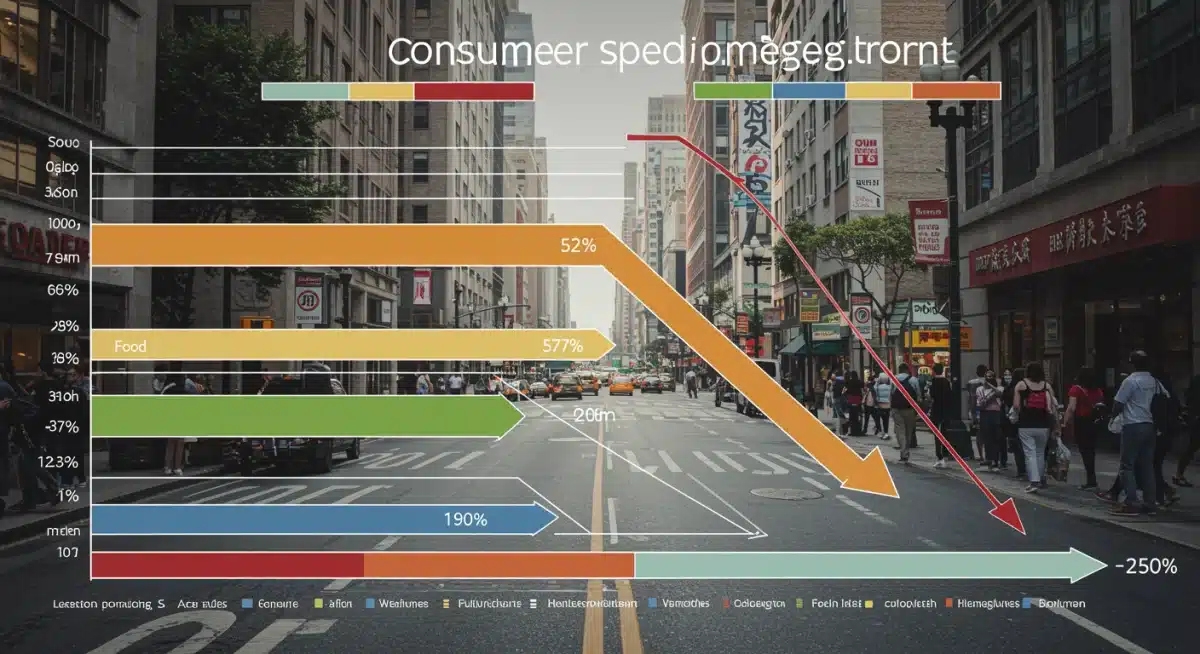 Infographic detailing breakdown of US consumer spending categories and their projected changes.