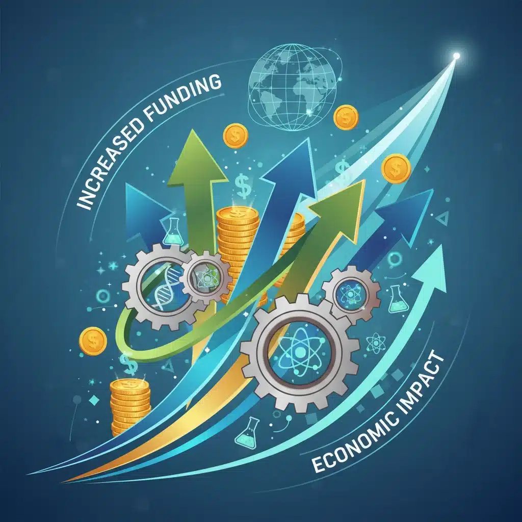 Chart showing a significant increase in funding for STEM education and research.