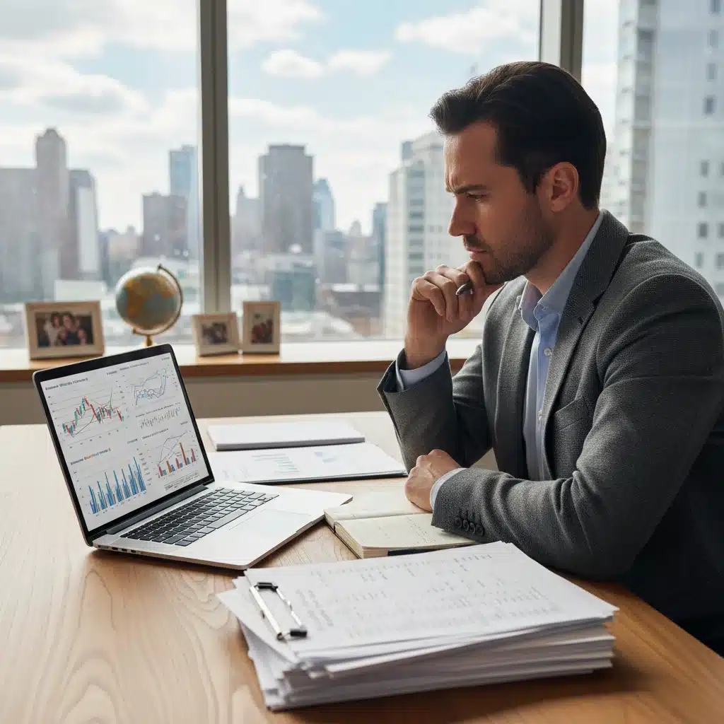 Person planning financial strategy in response to economic changes.