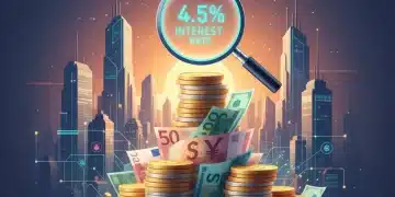 Illustration of money growing with a 4.5% interest rate, symbolizing high-yield savings.