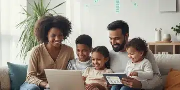 Affordable Connectivity Program 2026: Your Guide to Internet Subsidies Family enjoying internet access with Affordable Connectivity Program benefits in 2026, highlighting digital inclusion.
