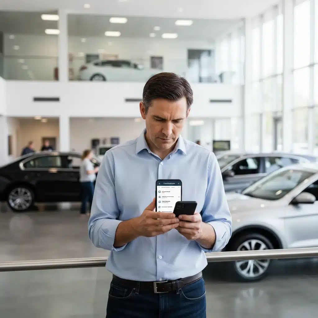 Person comparing car insurance quotes on a smartphone, emphasizing smart financial planning.