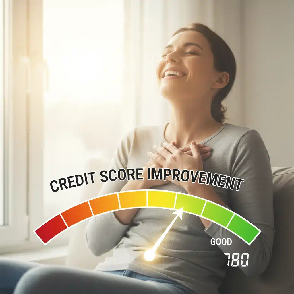 Credit score improvement after successful debt consolidation.