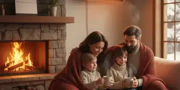 Family staying warm indoors with LIHEAP energy assistance during winter 2026-2027
