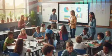 Federal Funding for Education 2026: Allocations and Impact Diverse students and teachers in a modern classroom, symbolizing federal education funding impact.