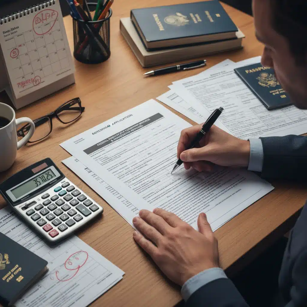 Person filling out Section 8 application forms carefully