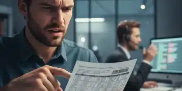 Frustrated person reviewing a complex bill, symbolizing billing dispute challenges.