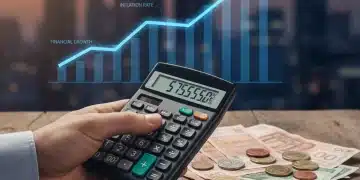 Hand holding calculator with coins and bills, illustrating inflation's impact on personal finances.