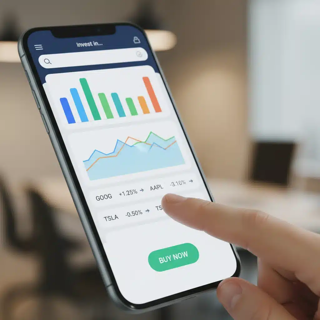 Mobile investment app interface on a smartphone screen