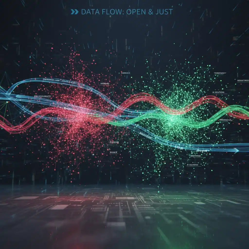 Complex neural network illustrating AI ethical dilemmas and solutions
