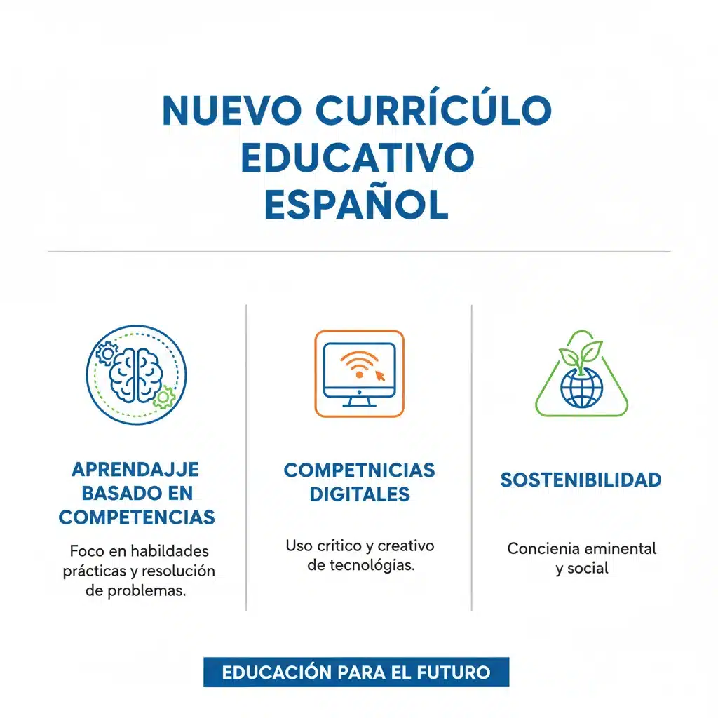 Infographic showing new Spanish curriculum pillars
