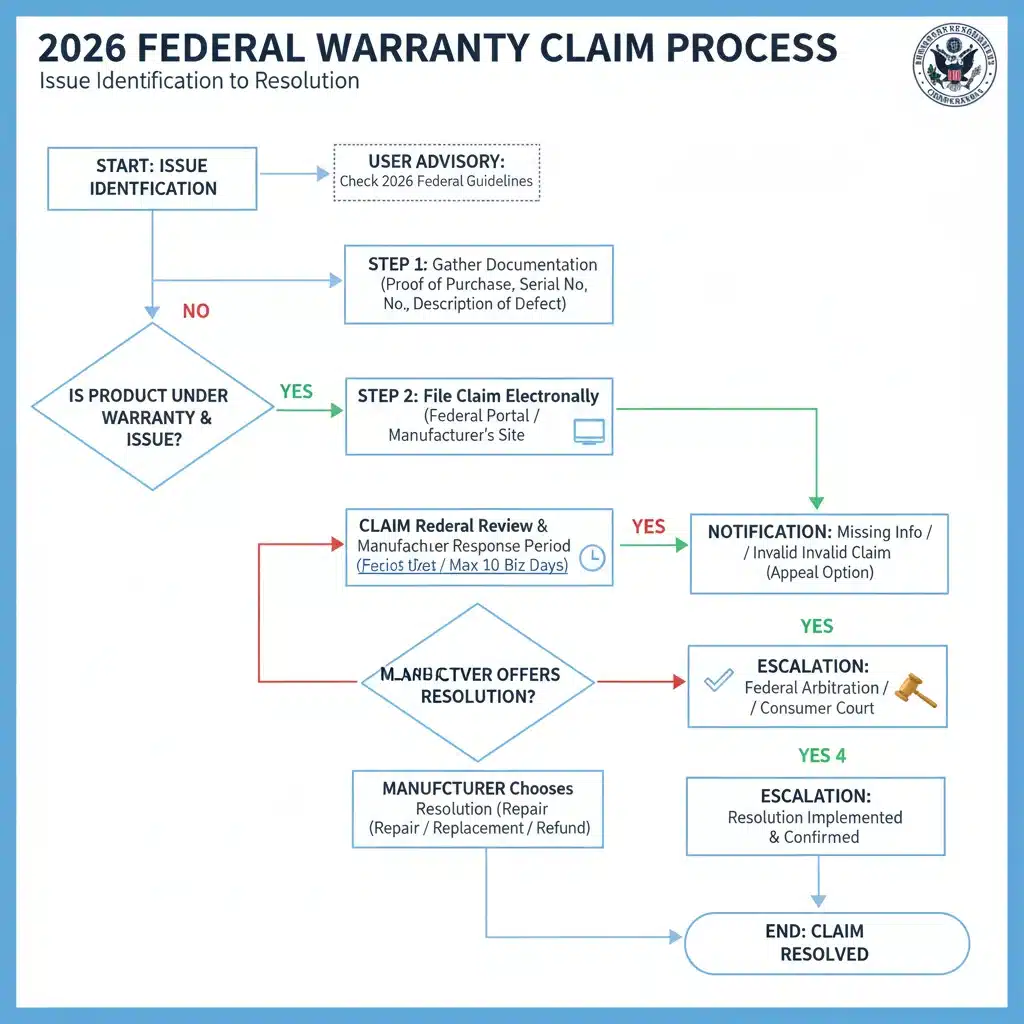 Flowchart detailing the new warranty claim process effective January 2026.