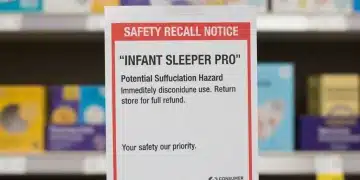 Product recall notice prominently displayed, highlighting consumer safety