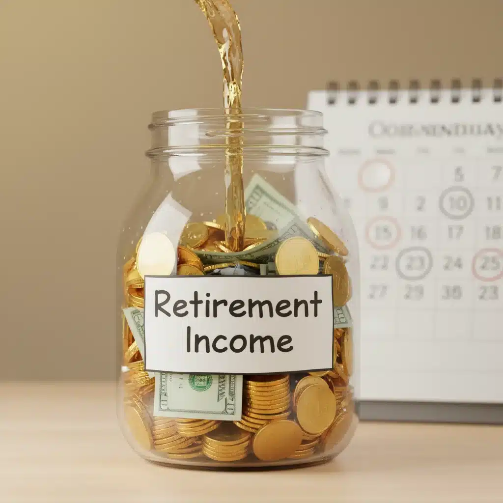 Steady stream of retirement income flowing into savings jar