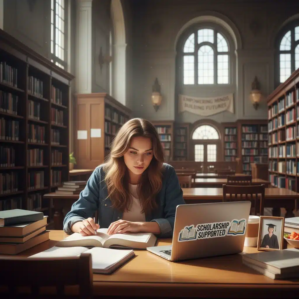 College student studying in library, benefiting from education tax credits
