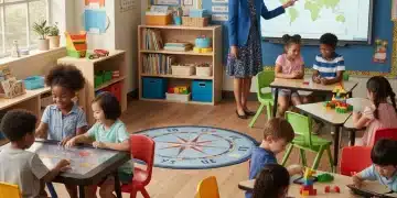 U.S. Schools Tackle Post-Pandemic Learning Gaps: 4 Key Strategies for 2026 Elementary students engaged in collaborative learning with a teacher in a modern classroom.