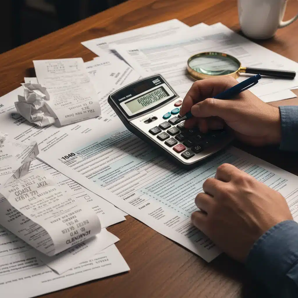 Calculating tax deductions with receipts and financial statements