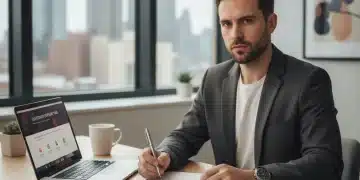 Person writing a formal complaint letter at a desk