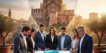 People comparing personal insurance policies on a tablet in Spain for 2026, showing financial planning and savings.