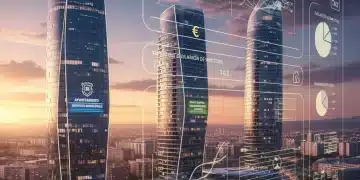 Spanish city skyline with financial graphics symbolizing local taxes