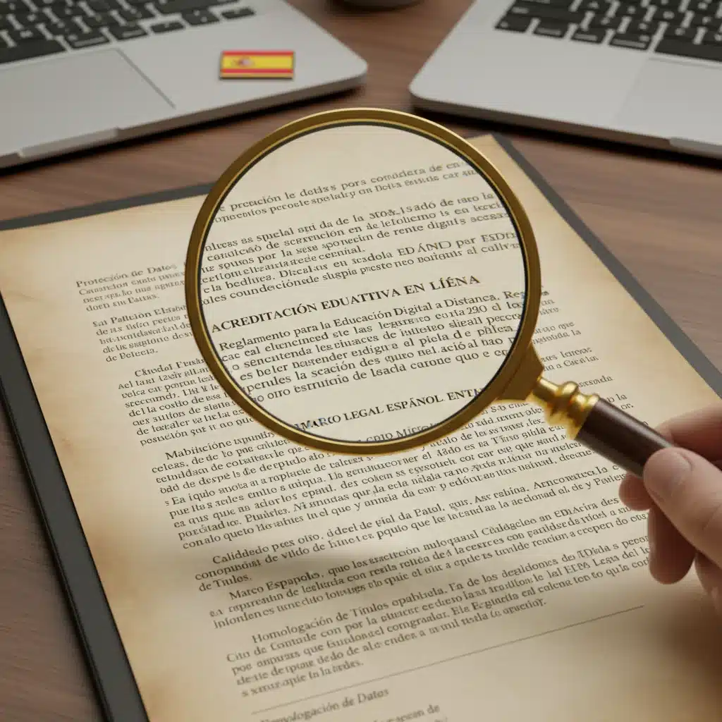 Spanish Ministry of Education regulations for distance learning accreditation.